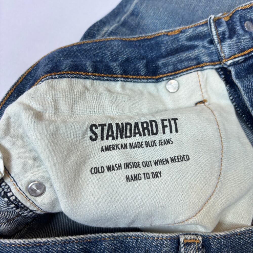Buck Mason Slim Straight Jeans in Medium Blue - Picture 9 of 12